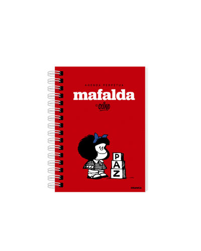 MAFALDA AGENDA ROJA PERPETUA ANILLADA PAZ
