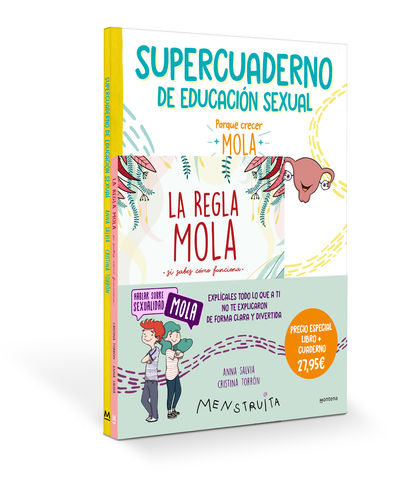 PACK APRENDE CON MENSTRUITA (LA REGLA MOLA + SUPERCUADERNO DE EDUCACIÓN SEXUAL). 9788419975041