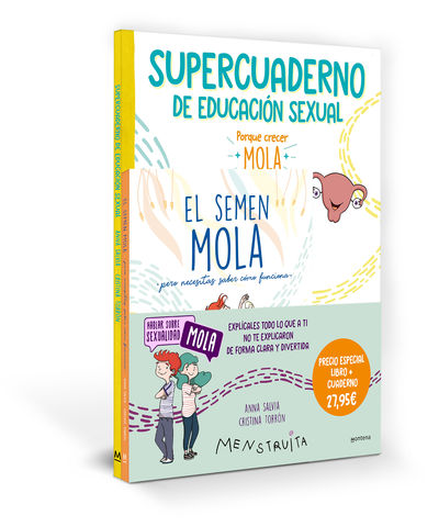 PACK APRENDE CON MENSTRUITA (EL SEMEN MOLA + SUPERCUADERNO DE EDUCACIÓN SEXUAL). 9788419975058