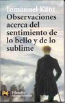 OBSERVACIONES ACERCA DEL SENTIMIENTO DE LO BELLO Y DE LO SUBLIME