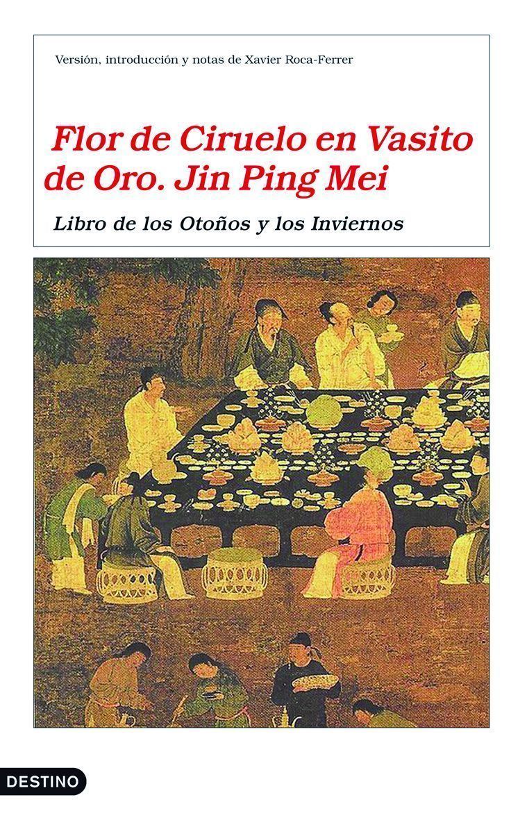 FLOR DE CIRUELO EN VASITO DE ORO. JIN PING MEI