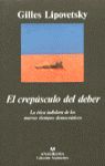 EL CREPÚSCULO DEL DEBER