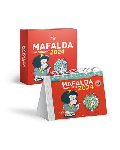 CALENDARIO 2024 MAFALDA. ESCRITORIO ROJO CON CAJA. 9789878935669